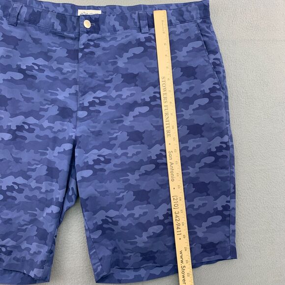 Peter Millar Golf Shorts Mens Size 42 Stretch Flat Front Camo Beige 10" Inseam - Picture 2 of 12